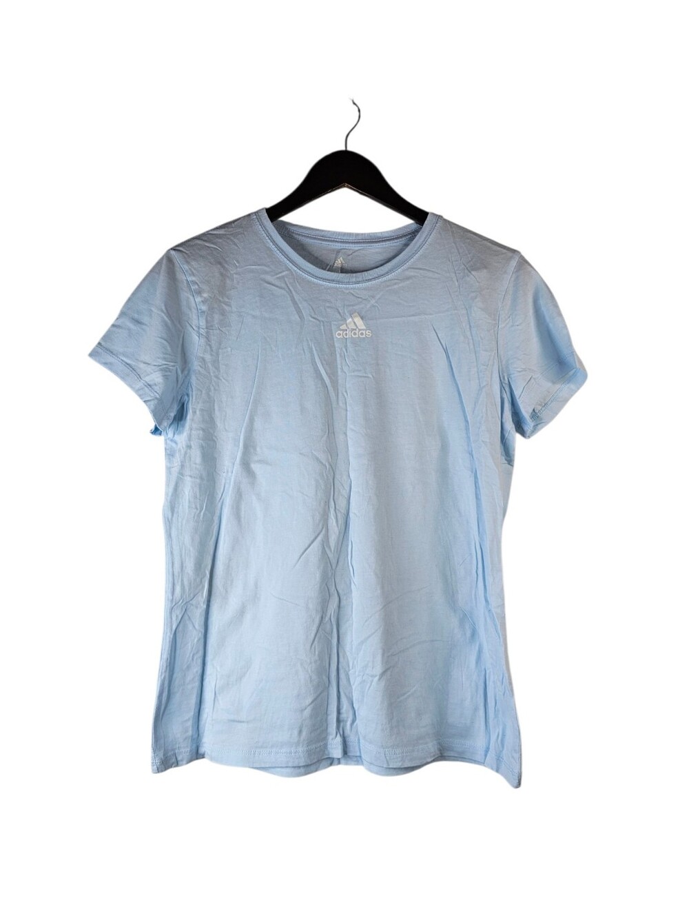 Adidas Golf Women's Large Light Blue Short Sleeve Logo T-Shirt Athletic Tee